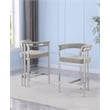 Best Quality Furniture Set of 2 Counterheight Chairs in Rich Gray Boucle Fabric