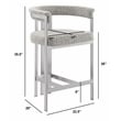 Best Quality Furniture Set of 2 Counterheight Chairs in Rich Gray Boucle Fabric