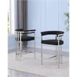 Best Quality Furniture Set of 2 Counterheight Chairs in Black Boucle Fabric