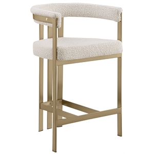Best Quality Furniture Single 29&quot Barstool in Cream Boucle Fabric