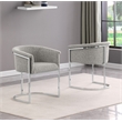Best Quality Furniture Set of 2 Dining Side Chairs in Rich Gray Boucle Fabric
