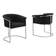 Best Quality Furniture Set of 2 Dining Side Chairs in Black Boucle Fabric