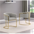 Best Quality Furniture Set of 2 Dining Side Chairs in Rich Gray Boucle Fabric