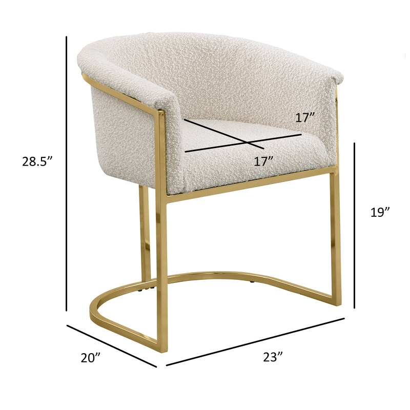 Best Quality Furniture Set of 2 Dining Side Chairs in Rich Gray Boucle Fabric