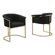 Best Quality Furniture Set of 2 Dining Side Chairs in Black Boucle Fabric