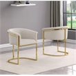 Best Quality Furniture Set of 2 Dining Side Chairs in Cream Boucle Fabric