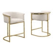 Best Quality Furniture Set of 2 Counterheight Chairs in Cream Boucle Fabric