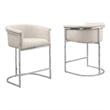 Best Quality Furniture Set of 2 Barstools in Cream Boucle Fabric