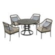Best Quality Furniture 5 Piece Outdoor Patio Set in Gray Steel Metal