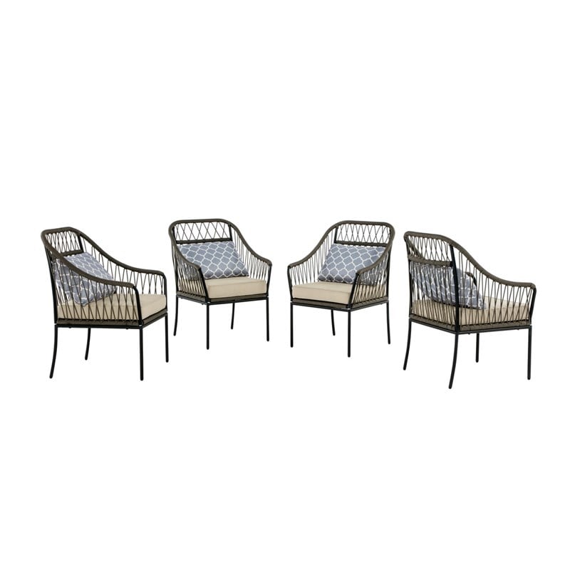 Best Quality Furniture 5 Piece Outdoor Patio Set in Gray Steel Metal