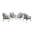 Best Quality Furniture 5 Piece Outdoor Patio Set in Gray Steel Metal
