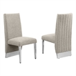 Best Quality Furniture Set of 2 Dining Side Chairs in Gray Boucle Fabric