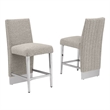 Best Quality Furniture Set of 2 Barstools in Gray Boucle Fabric