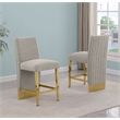 Best Quality Furniture Set of 2 Barstools in Gray Boucle Fabric