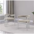 Best Quality Furniture Set of 2 Dining Side Chairs in Gray Boucle Fabric