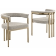 Best Quality Furniture Set of 2 Dining Side Chairs in Gray Boucle Fabric