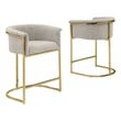 Best Quality Furniture Set of 2 Barstools in Gray Boucle Fabric