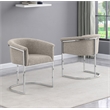 Best Quality Furniture Set of 2 Dining Side Chairs in Gray Boucle Fabric