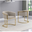 Best Quality Furniture Set of 2 Dining Side Chairs in Gray Boucle Fabric