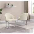 Best Quality Furniture Sled Side Chair with Cream Teddy Fabric and Pleated Back