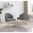 Best Quality Furniture Sled Side Chair with Gray Teddy Fabric and Pleated Back