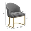 Best Quality Furniture Sled Side Chair with Gray Teddy Fabric and Pleated Back