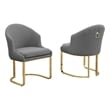 Best Quality Furniture Sled Side Chair with Gray Teddy Fabric and Pleated Back