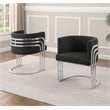 Best Quality Furniture Black Teddy Fabric Side Chairs with Chrome