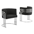 Best Quality Furniture Black Teddy Fabric Side Chairs with Chrome