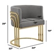 Best Quality Furniture Green Teddy Fabric Side Chairs with Gold Chrome