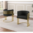 Best Quality Furniture Black Teddy Fabric Side Chairs with Gold Chrome