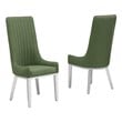 Best Quality Furniture Tall Pleated Back Teddy Fabric Side Chairs in Green