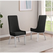 Best Quality Furniture Tall Pleated Back Teddy Fabric Side Chairs in Black