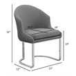 Best Quality Furniture Sled Side Chair with Green Teddy Fabric and Pleated Back