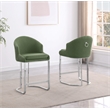 Best Quality Furniture Counterheight Teddy Fabric Chairs in Green (Set of 2)