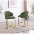 Best Quality Furniture Counterheight Teddy Fabric Chairs in Green (Set of 2)