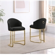 Best Quality Furniture Counterheight Teddy Fabric Chairs in Black (Set of 2)