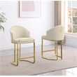 Best Quality Furniture Counterheight Teddy Fabric Chairs in Cream (Set of 2)