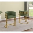 Best Quality Furniture Set of 2 Green Teddy Fabric Counterheight Chairs