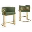 Best Quality Furniture Set of 2 Green Teddy Fabric Counterheight Chairs