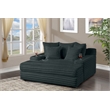 Best Quality Furniture Big Chaise with Fluffy Striped Dark Gray Fabric