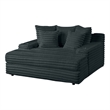 Best Quality Furniture Big Chaise with Fluffy Striped Dark Gray Fabric