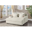 Best Quality Furniture Big Chaise with Fluffy Striped Smoke Gray Fabric