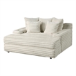 Best Quality Furniture Big Chaise with Fluffy Striped Smoke Gray Fabric