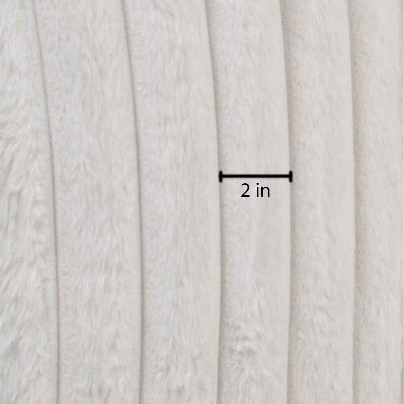 Best Quality Furniture Big Chaise with Fluffy Striped Beige Fabric