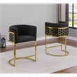 Best Quality Furniture Set of 2 Counterheight Chairs in Black Teddy Fabric