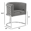 Best Quality Furniture Set of 2 Chairs in Cream Teddy Fabric and Chrome Base