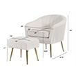 Best Quality Furniture 2pc Barrel Chair & Ottoman Set with Beige Boucle Fabric