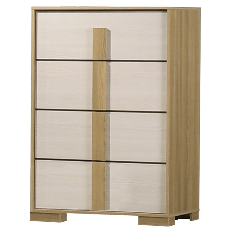 Best Quality Furniture Natural Wood King Bedroom Set with LED Headboard