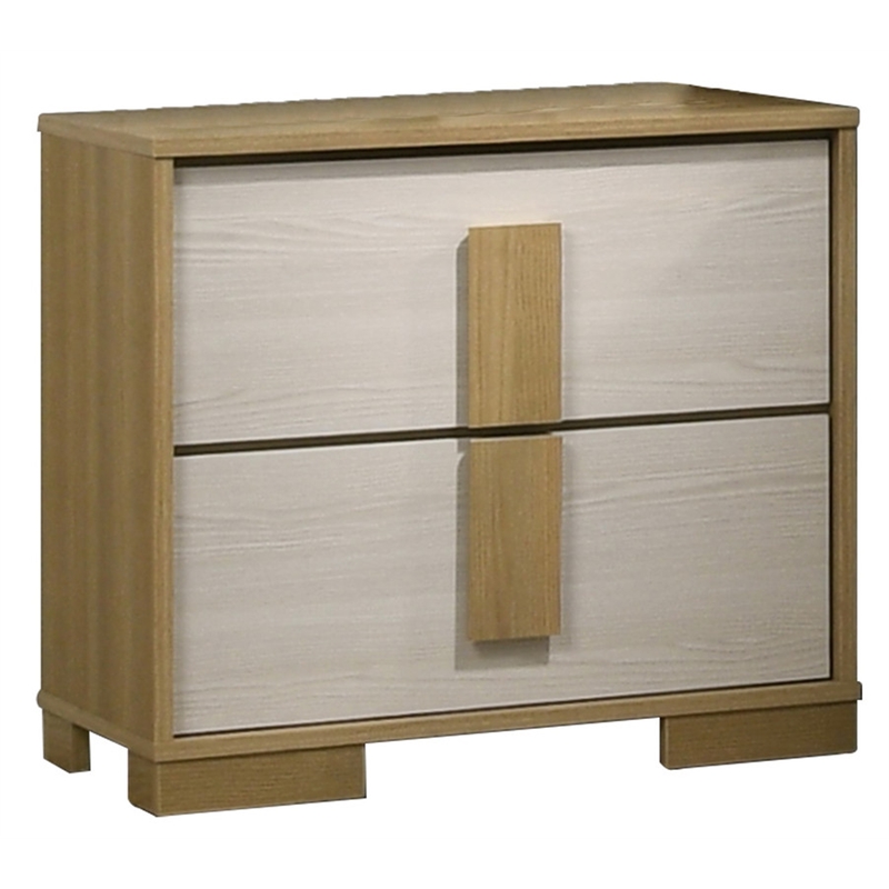 Best Quality Furniture Natural Wood Queen Bedroom Set with LED Headboard